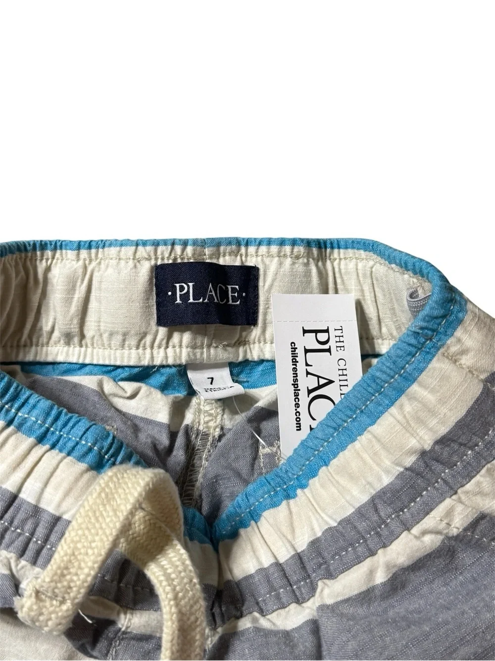 The Children's Place Boys Striped Pull On Jogger Shorts Size 7 NWT